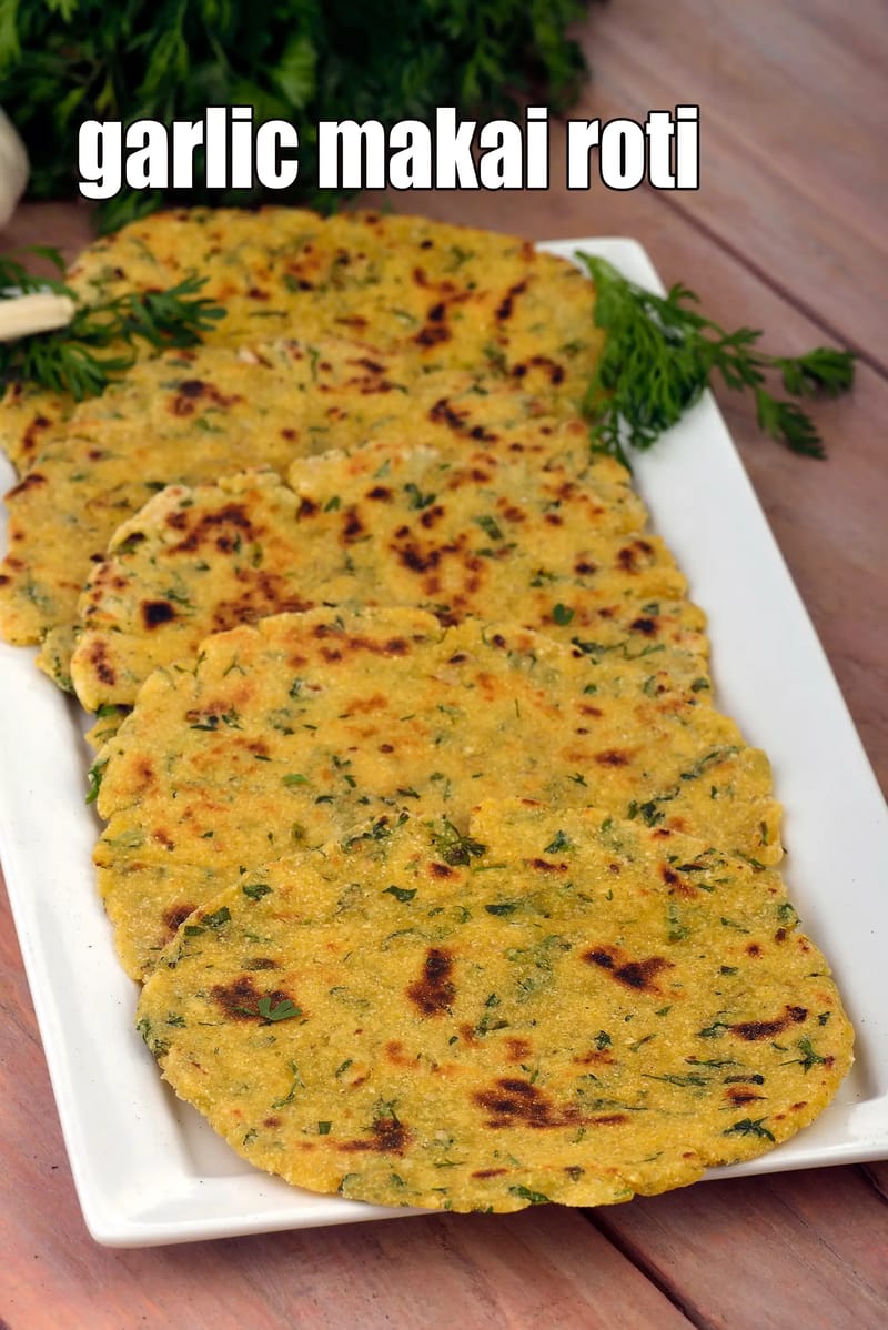 Garlic makai roti recipe | garlic makki roti | healthy masala makki roti | | Tarla Dalal