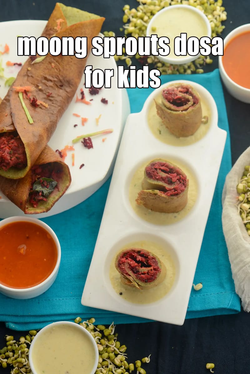 Moong sprouts dosa for kids recipe | healthy sprouts dosa recipe | sprouted mung beans dosa for kids | how to make sprouted moong dosa | | Tarla Dalal