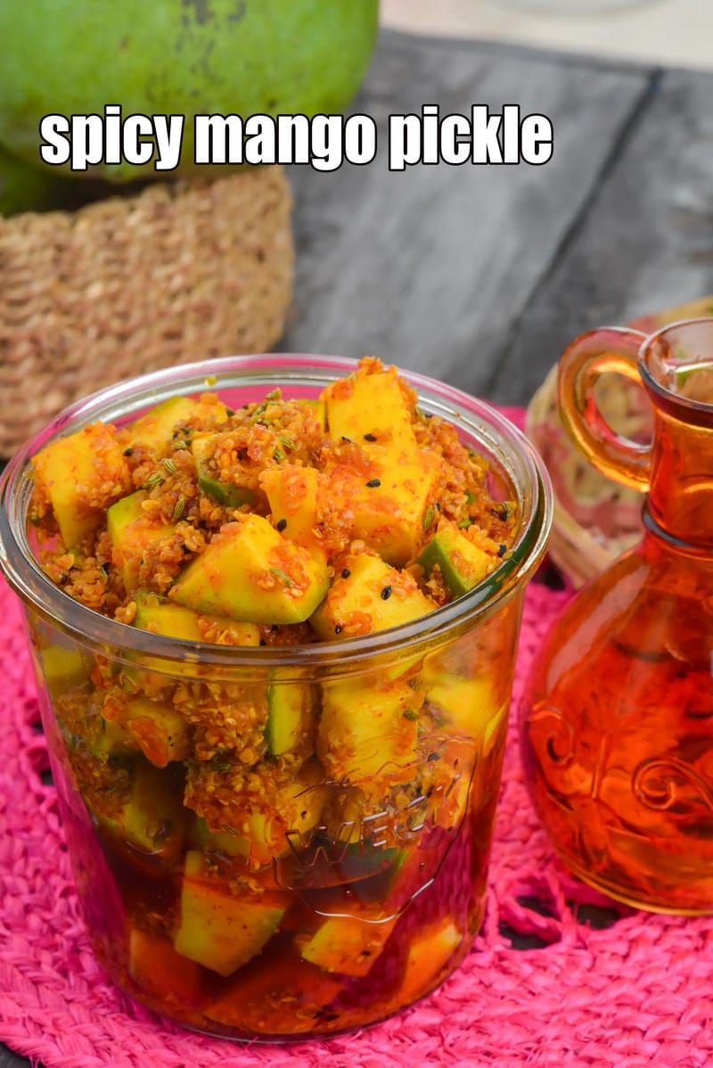 Spicy mango pickle recipe | aam ka achar | Punjabi mango pickle with mustard oil | Indian raw mango pickle | | Tarla Dalal