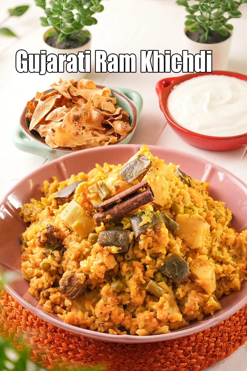 Ram khichdi recipe | Gujarati ram khichdi | Kathiyavadi ram khichdi | rice and moong dal vegetable khichdi | | Tarla Dalal