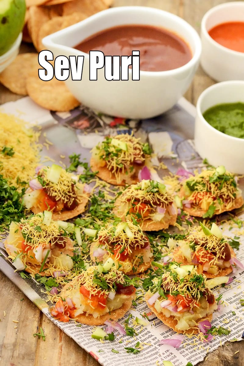Sev Puri recipe, Sukha sev Puri, Street Style Sev Puri | Tarla Dalal
