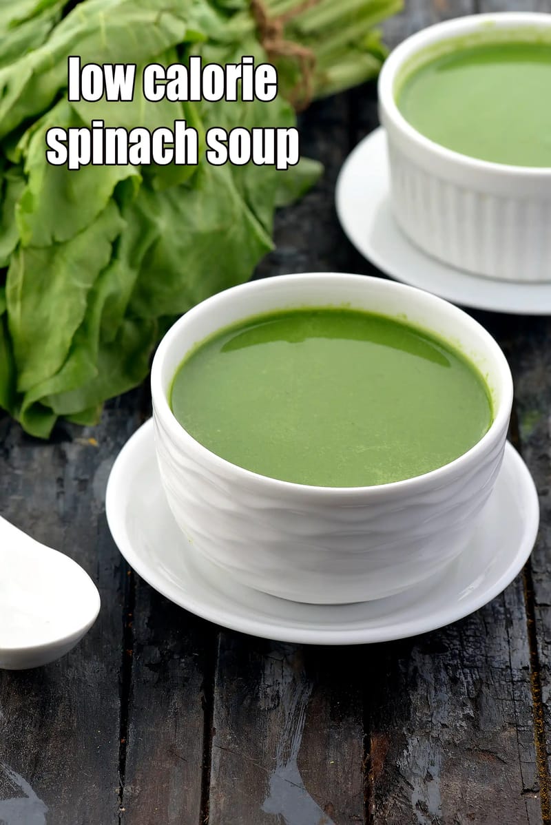 Low calorie spinach soup |  healthy palak soup good for Vitamin A, Vitamin K , heart,  blood pressure,  | quick Indian spinach soup with low fat milk | | Tarla Dalal
