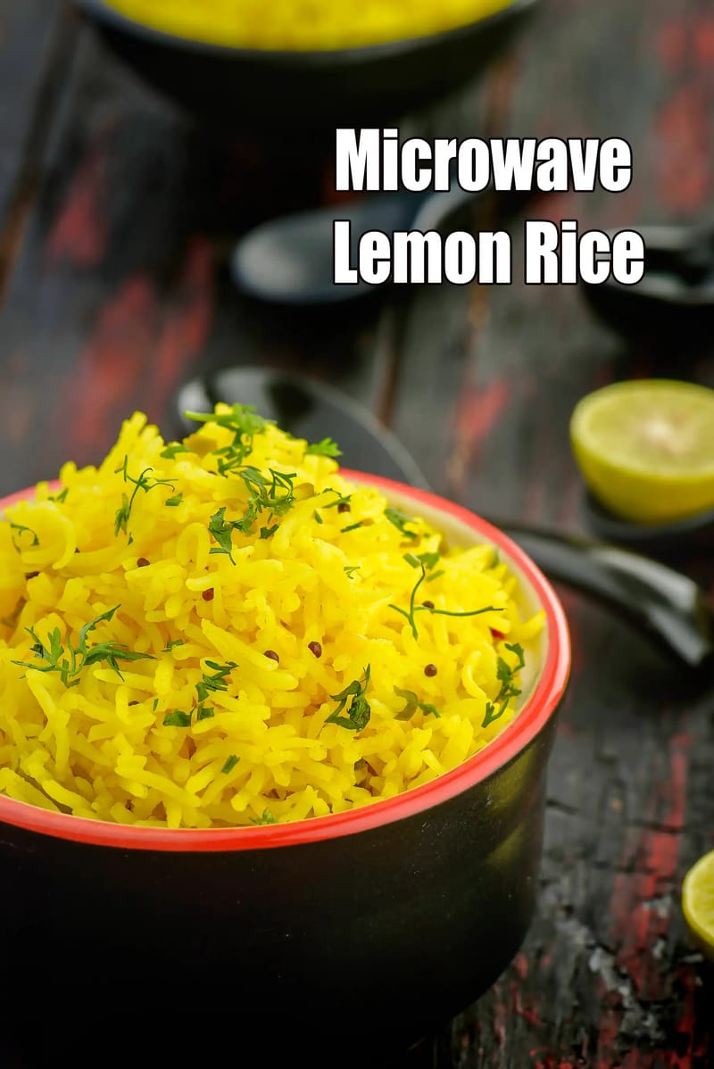 Microwave Lemon Rice Recipe |  Instant Lemon Rice (Microwave) |  Quick Lemon Rice (Microwave) | | Tarla Dalal