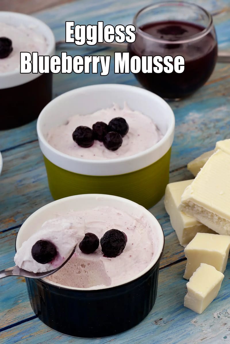 Eggless Blueberry Mousse | Indian style no bake  Blueberry Mousse | | Tarla Dalal