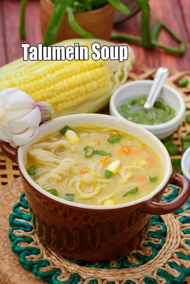 Talumein Soup recipe | Indo Chinese Veg and Noodle Soup |  Vegetable Talumein Soup | | Tarla Dalal