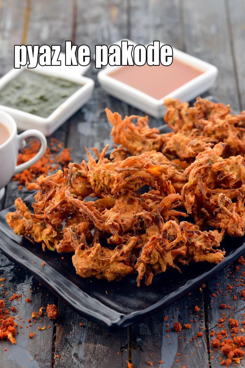 Pyaz ke pakode recipe | kanda bhaji | kanda bhajiya | onion pakora | | Tarla Dalal