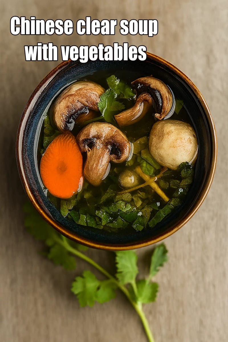 Chinese clear soup with vegetables |  healthy Chinese vegetarian soup | | Tarla Dalal