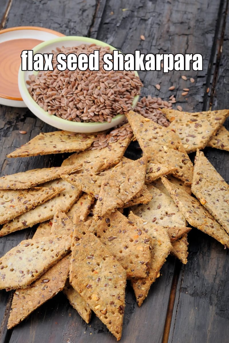 Flax seed shakarpara recipe | Indian flax seeds crackers | flax seed biscuit | healthy flax seed snack | | Tarla Dalal