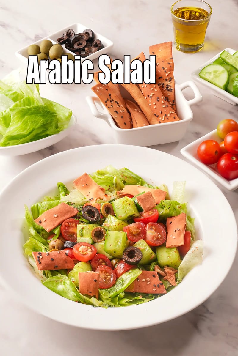 Arabic Salad recipe | Lebanese salad Recipe |  Simple Middle Eastern Vegetarian Salad | | Tarla Dalal