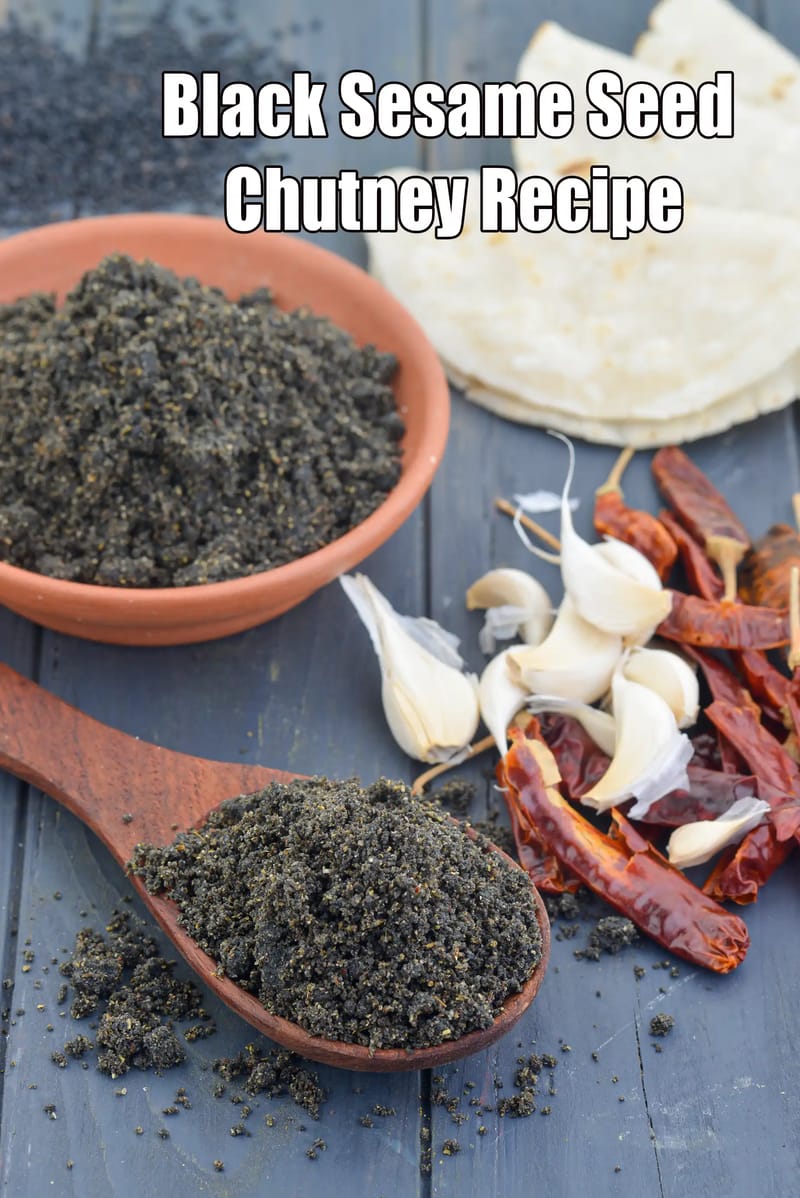 Black sesame seed chutney recipe | tiklut chutney | Maharashtrian dry chutney | | Tarla Dalal