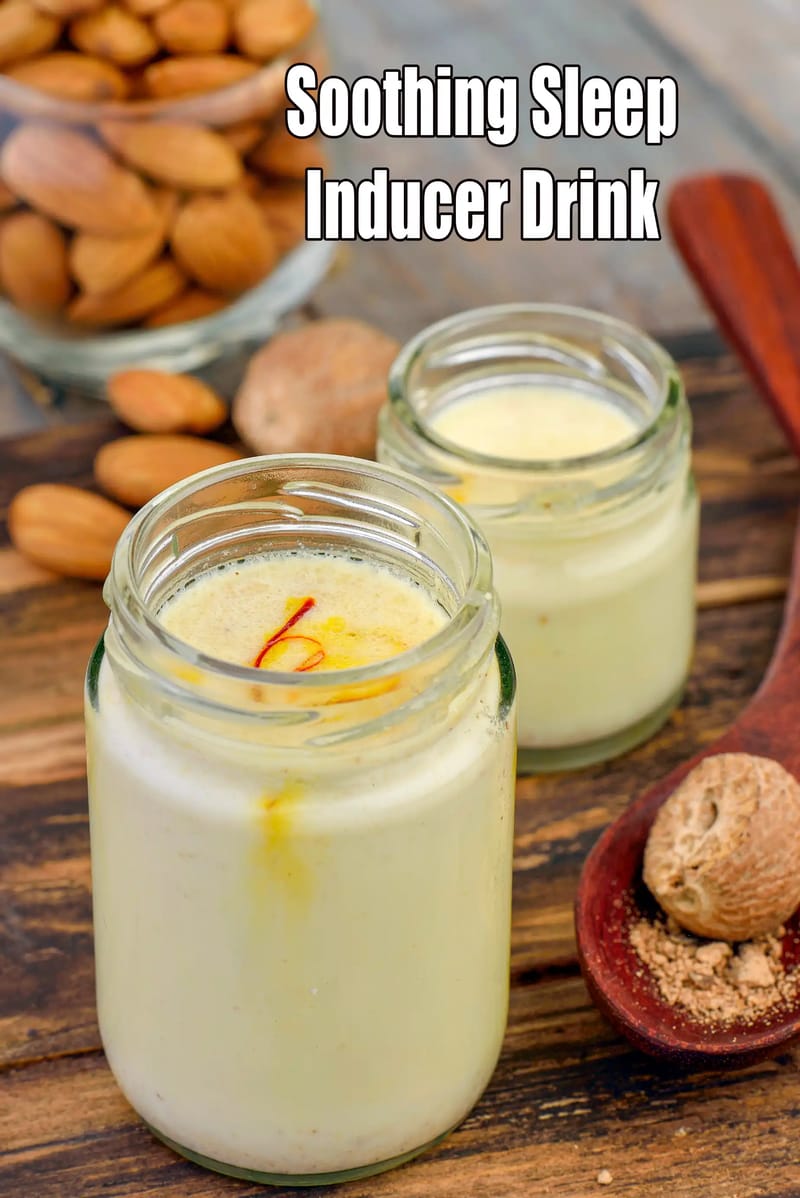 Soothing Sleep Inducer Drink | Golden Almond Moon Milk | Saffron-Spiced Sleep Aid | | Tarla Dalal