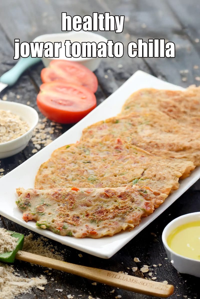 Healthy jowar tomato chilla | jowar flour cheela | multi flour chilla | weight loss chilla | | Tarla Dalal