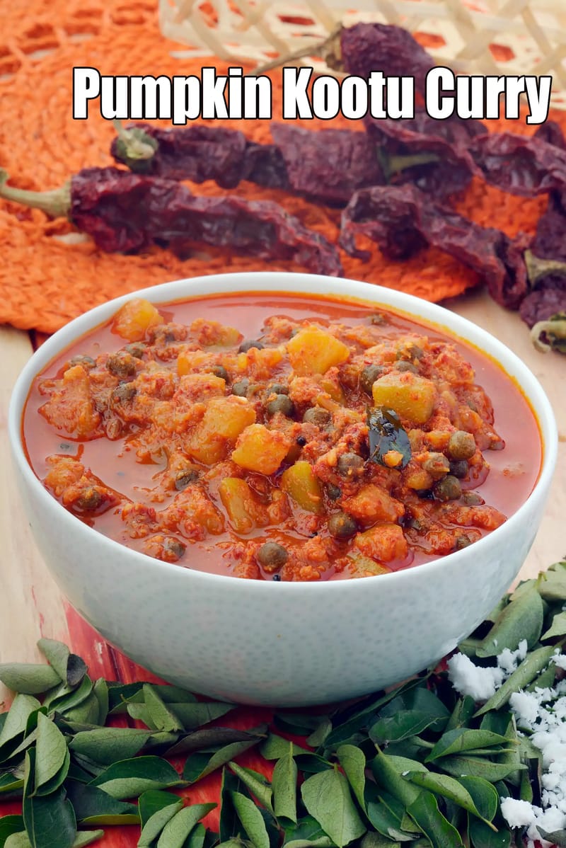 Pumpkin Kootu Curry,  Pumpkin and Kala Vatana Subzi | Tarla Dalal