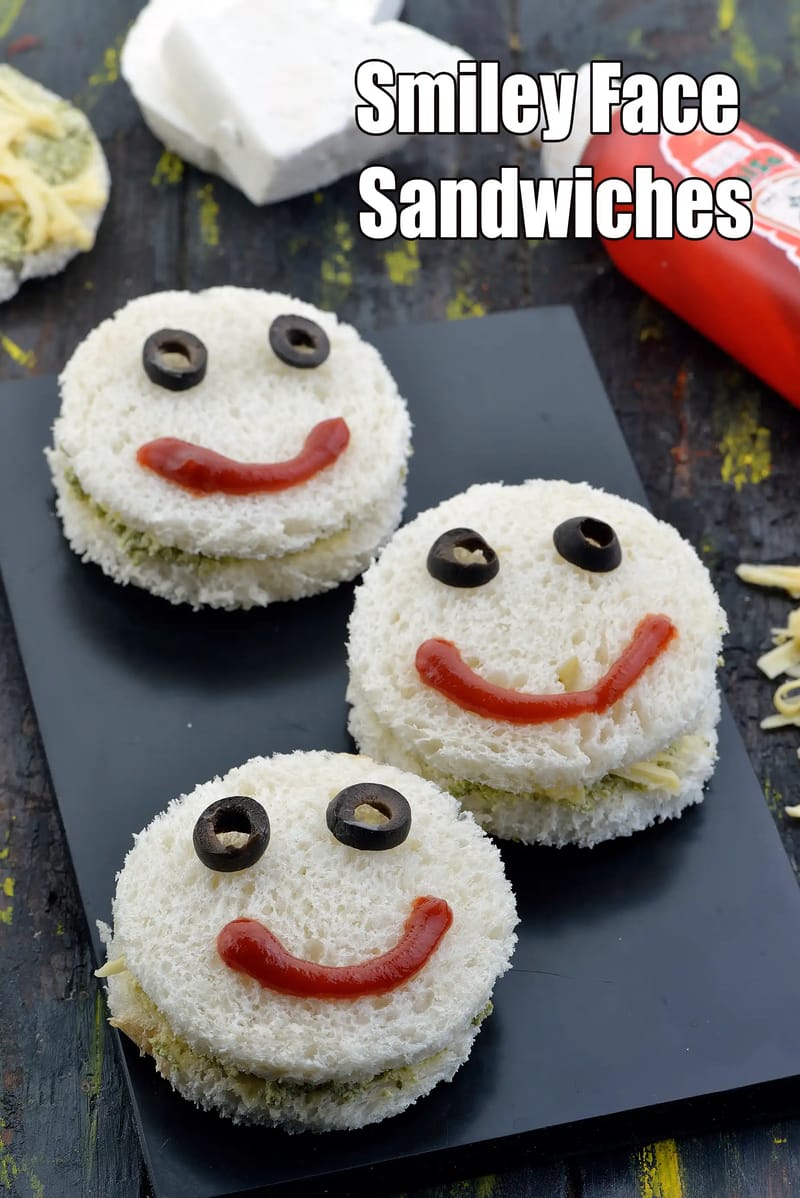 Smiley Face Sandwiches | Tarla Dalal