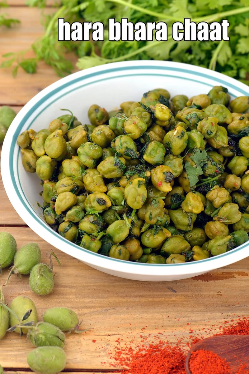 Hara bhara chaat recipe | hara chana chaat | green chickpea chaat | healthy fresh green chana chaat | | Tarla Dalal