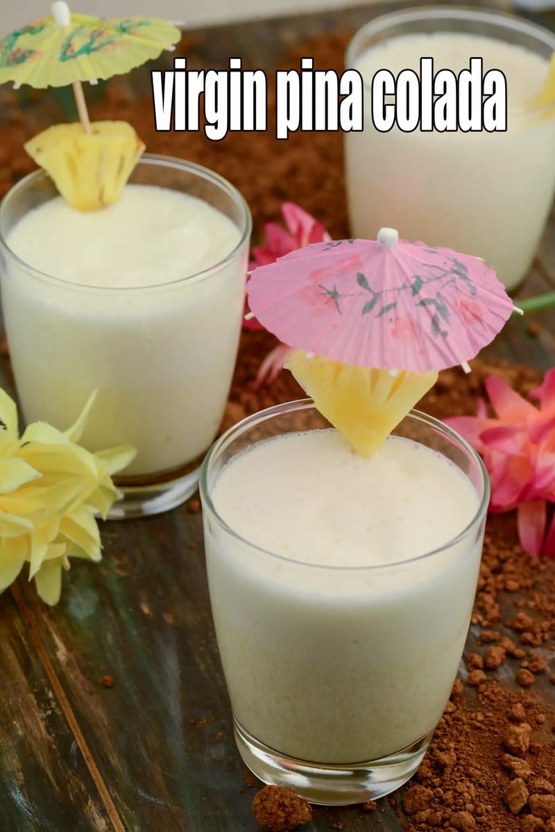 Virgin pina colada recipe | Indian style virgin pina colada | virgin pina colada mocktail | | Tarla Dalal