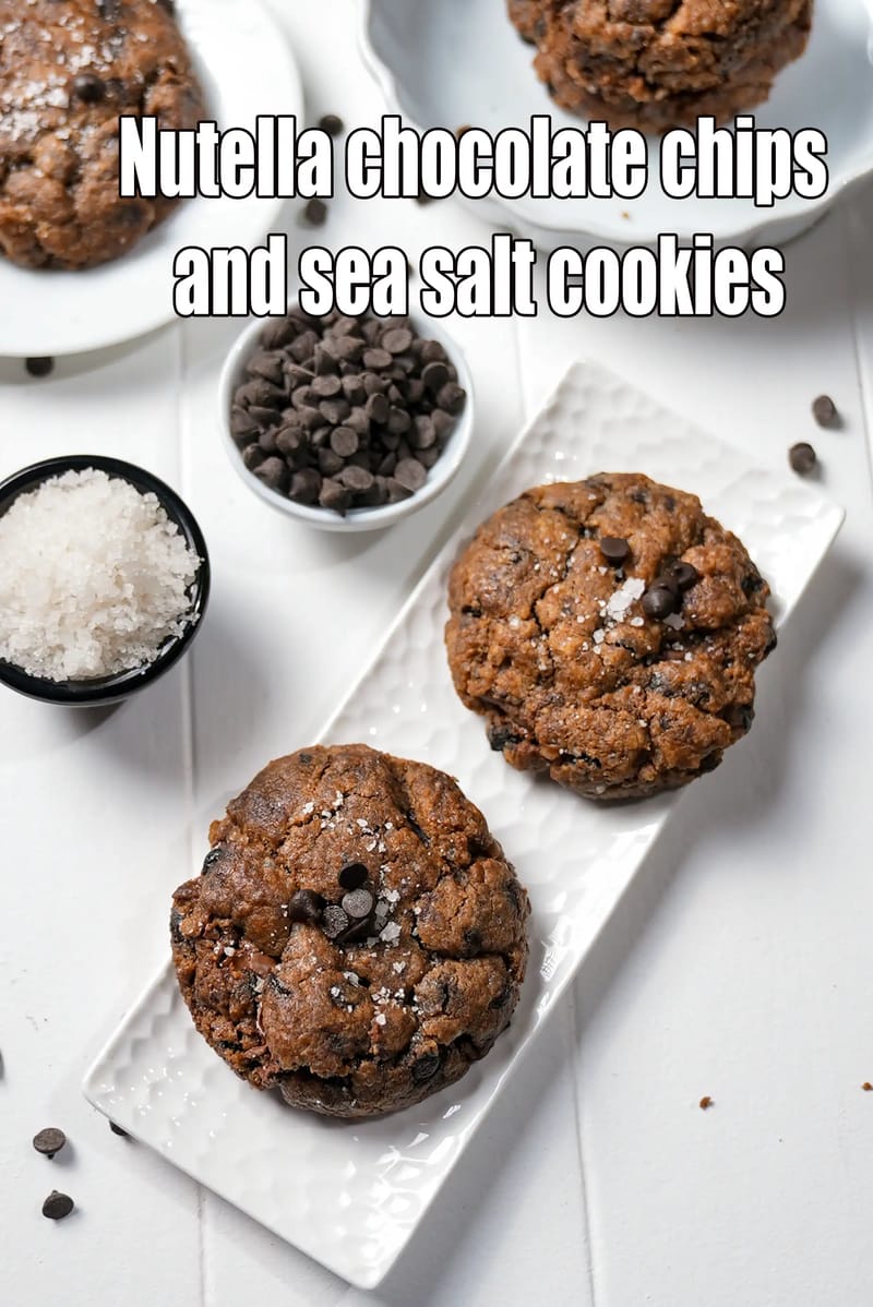 Nutella chocolate chips and sea salt cookies recipe | Indian style Nutella stuffed chocolate chip cookie | Nutella dark chocolate chip cookie with eggs | | Tarla Dalal