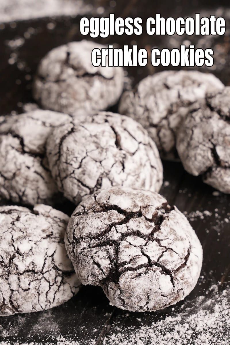 Eggless chocolate crinkle cookies recipe | Indian fudgy chocolate crinkle cookies | vanilla flavoured crinkle cookies | | Tarla Dalal