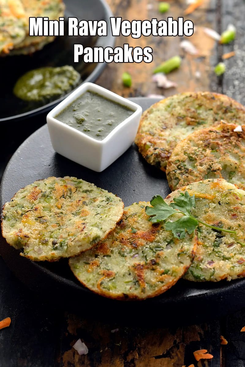 Rava vegetable pancake | sooji vegetable pancake | suji vegetable pancake | sooji cheela | | Tarla Dalal