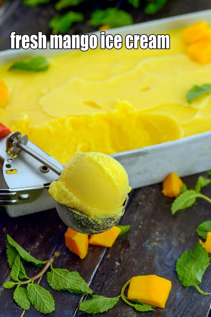 Fresh mango ice cream recipe | Indian style mango ice cream | mango ice cream without ice cream maker | | Tarla Dalal