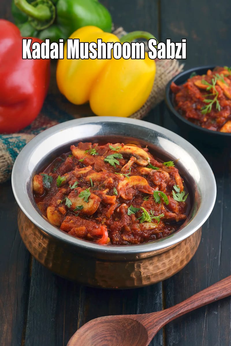 Kadai Mushroom Sabzi, Veg | Tarla Dalal