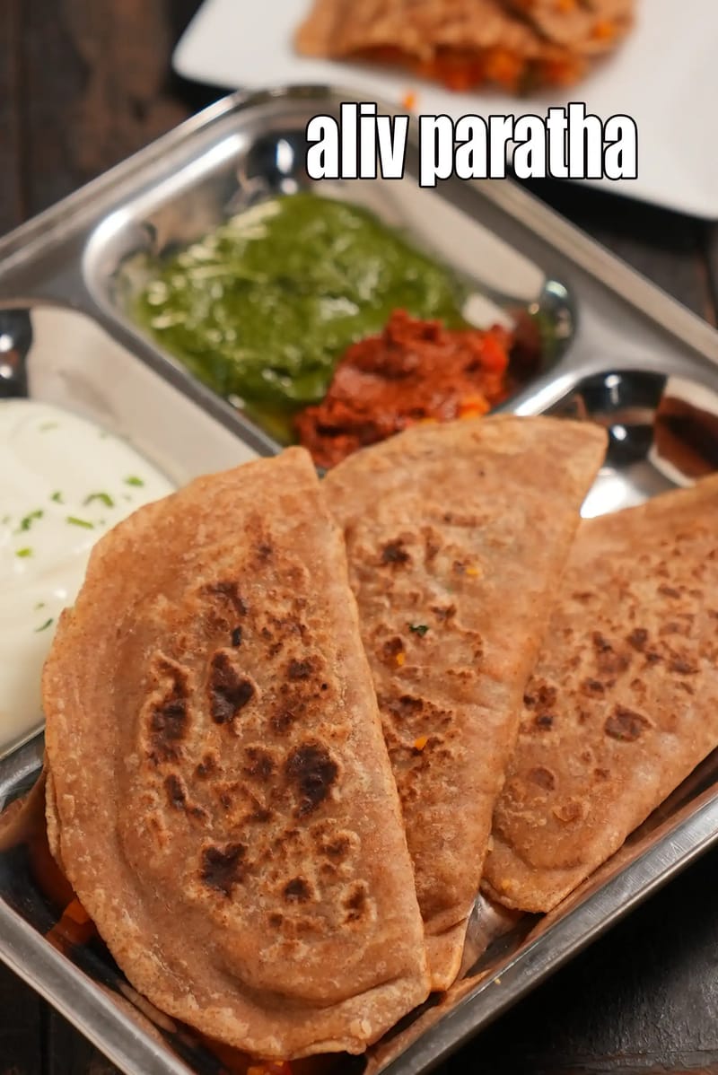 Aliv paratha recipe | halim vegetable paratha | healthy garden cress paneer paratha | | Tarla Dalal