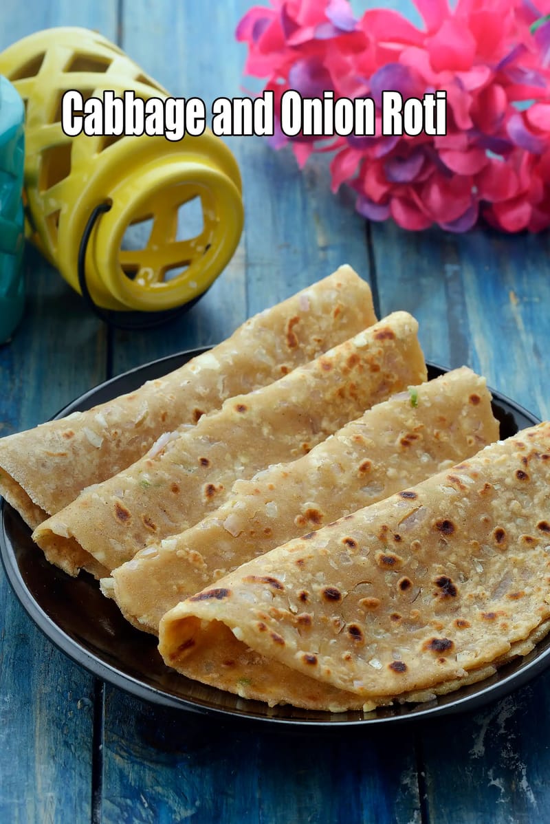 Cabbage and Onion Roti, Low Salt Recipe | Tarla Dalal