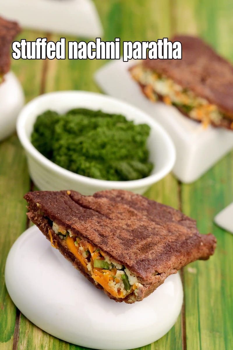 Stuffed nachni paratha recipe | paneer stuffed ragi paratha | healthy ragi paneer paratha | | Tarla Dalal