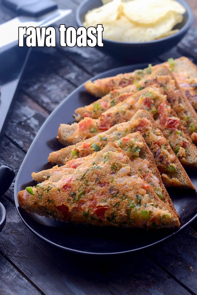 Rava toast recipe | sooji toast | bread rava toast | tava rava toast | crispy veg sooji bread toast | tiffin | | Tarla Dalal