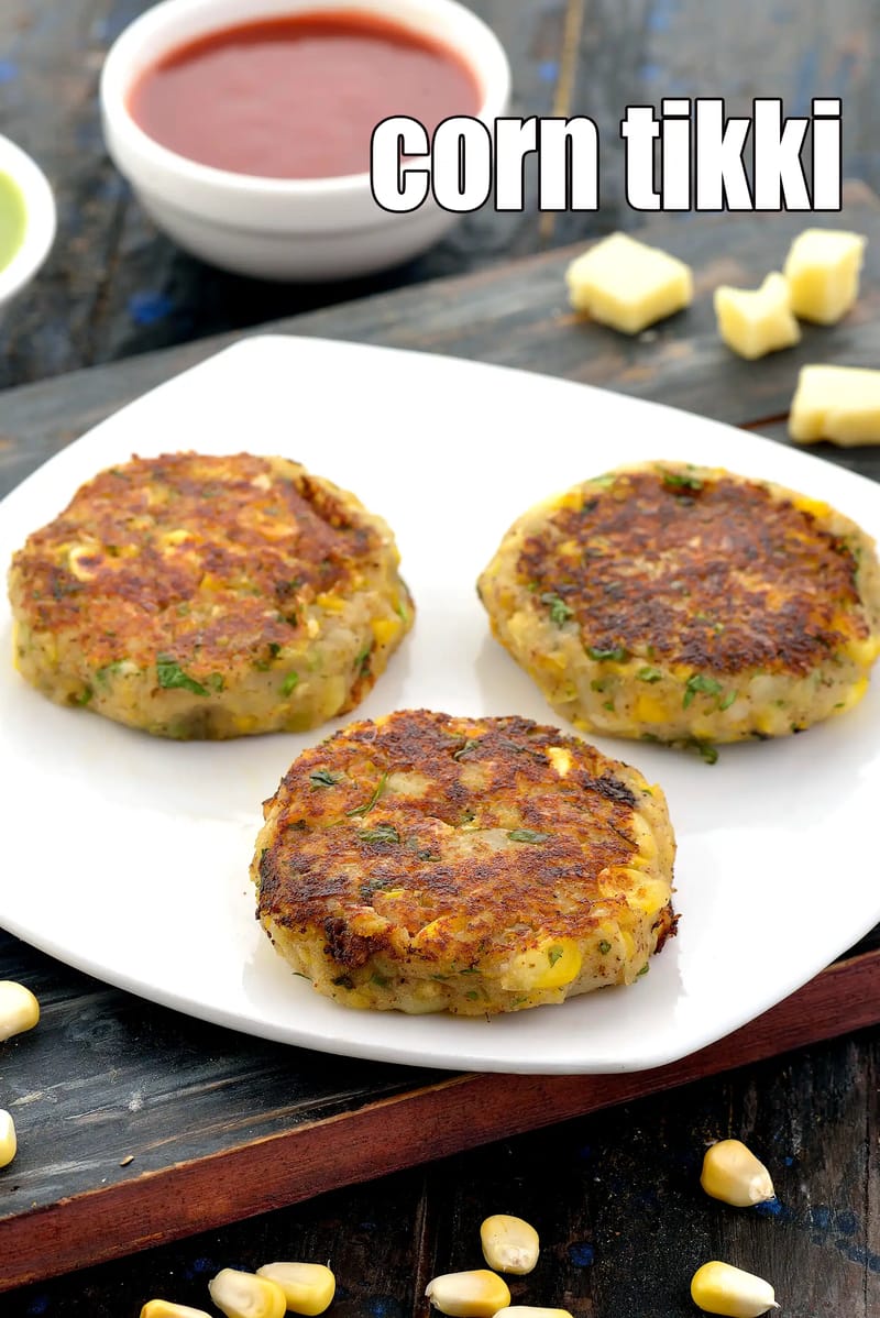 Corn tikki recipe | corn cutlet | corn potato tikki | sweet corn tikkis | | Tarla Dalal