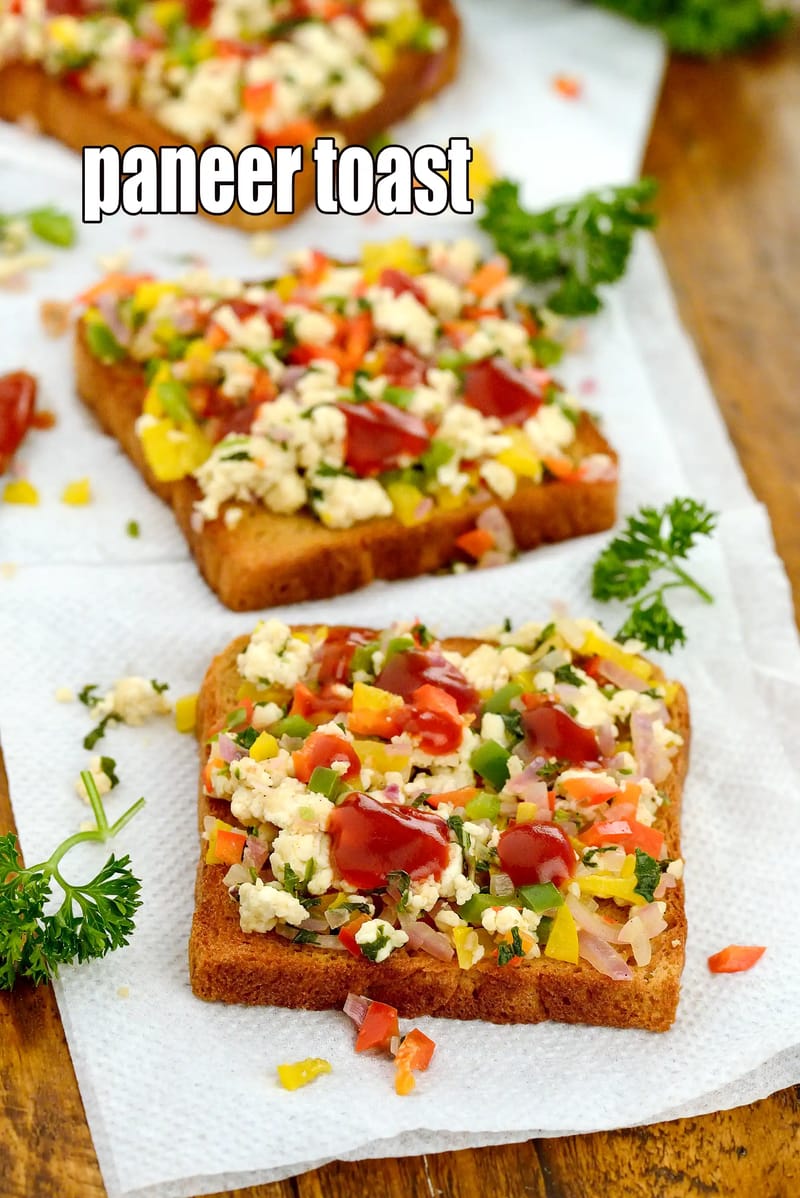 Paneer toast | paneer vegetable toast | healthy | | Tarla Dalal