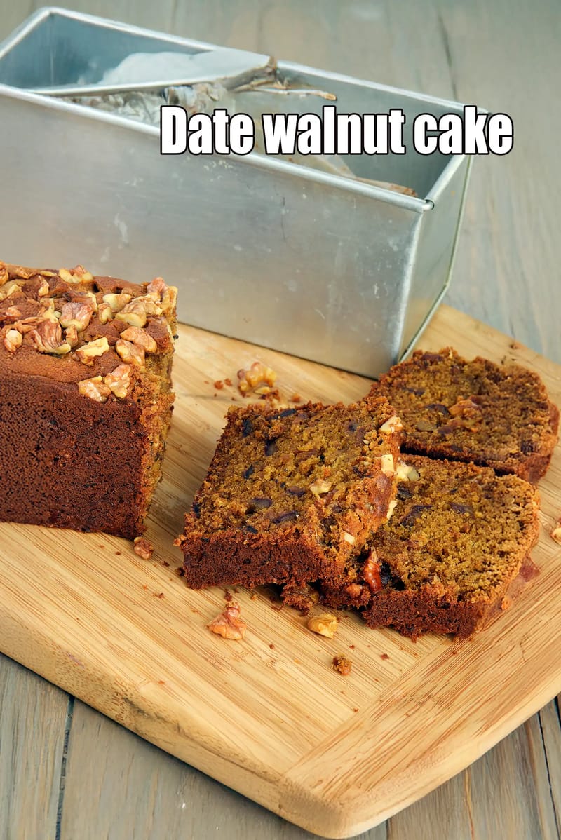 Date cake recipe | date walnut cake | eggless date walnut cake | Indian date walnut cake | | Tarla Dalal