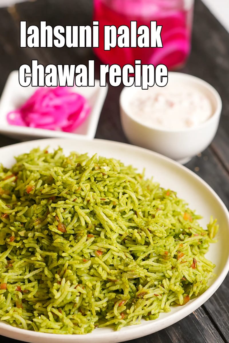 Lahsuni palak chawal recipe |garlic spinach pulao | palak pulao | | Tarla Dalal