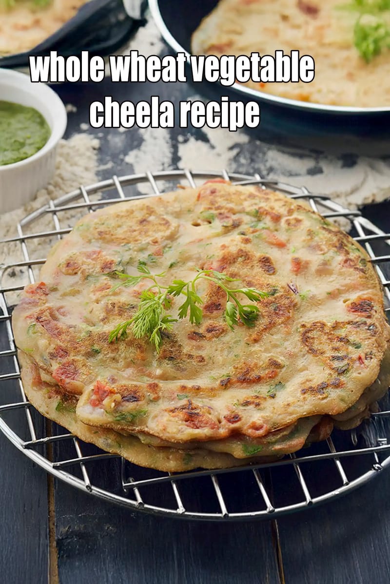 Whole wheat vegetable cheela recipe | atte ka cheela | atte ka uttapam | instant atte ka chilla | | Tarla Dalal