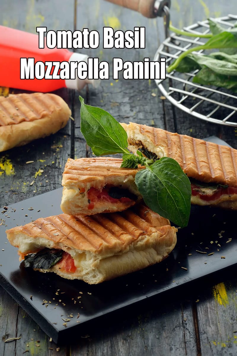 Tomato Basil Mozzarella Panini | Tarla Dalal