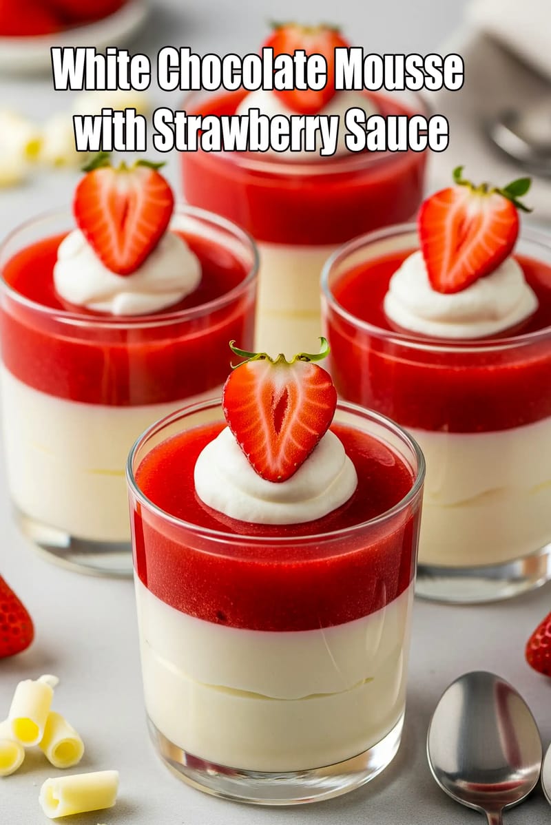 White Chocolate Mousse with Strawberry Sauce | eggless white chocolate mousse | Indian style mousse | | Tarla Dalal