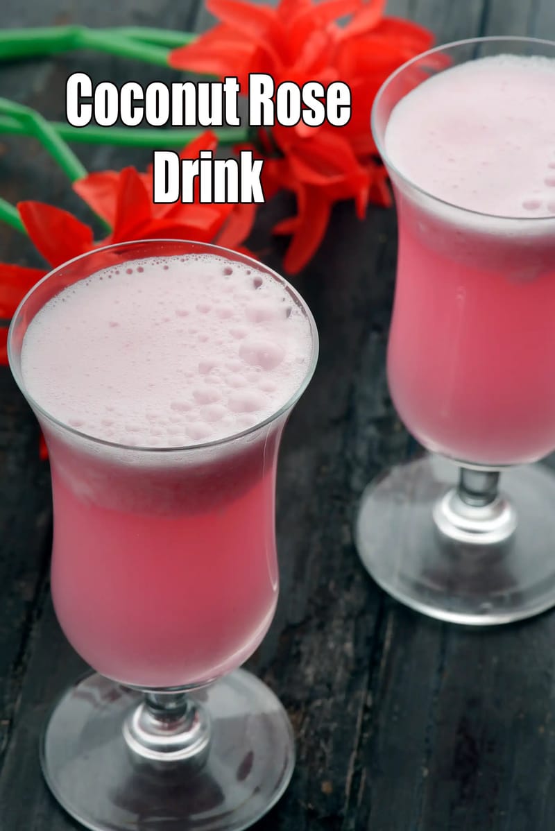 Coconut Rose Drink | Nariyal Gulab Sharbat | Indian Summer Cooler | | Tarla Dalal