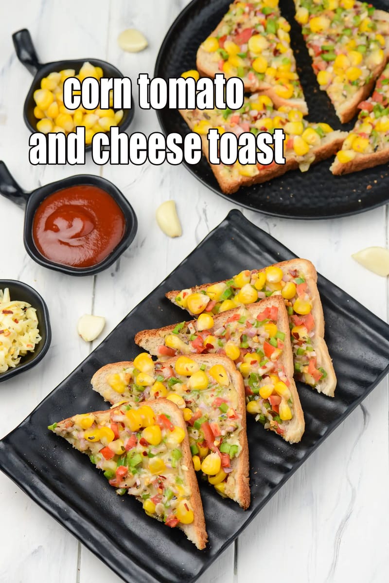 Corn tomato and cheese toast recipe | Indian corn toast | masala cheese corn toast | | Tarla Dalal