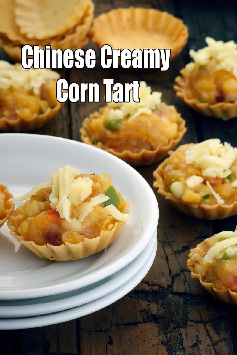 Chinese Creamy Corn Tart | Cream-Style Corn Veg Tart |  Oriental Corn Cheese Tart | | Tarla Dalal