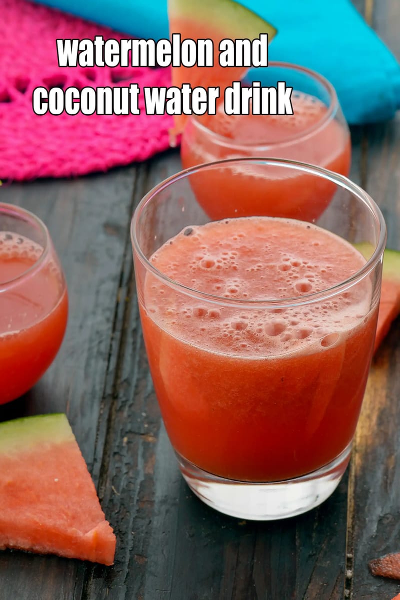 Watermelon and coconut water drink recipe | heart friendly and lower blood pressure drink to lower acidity | | Tarla Dalal
