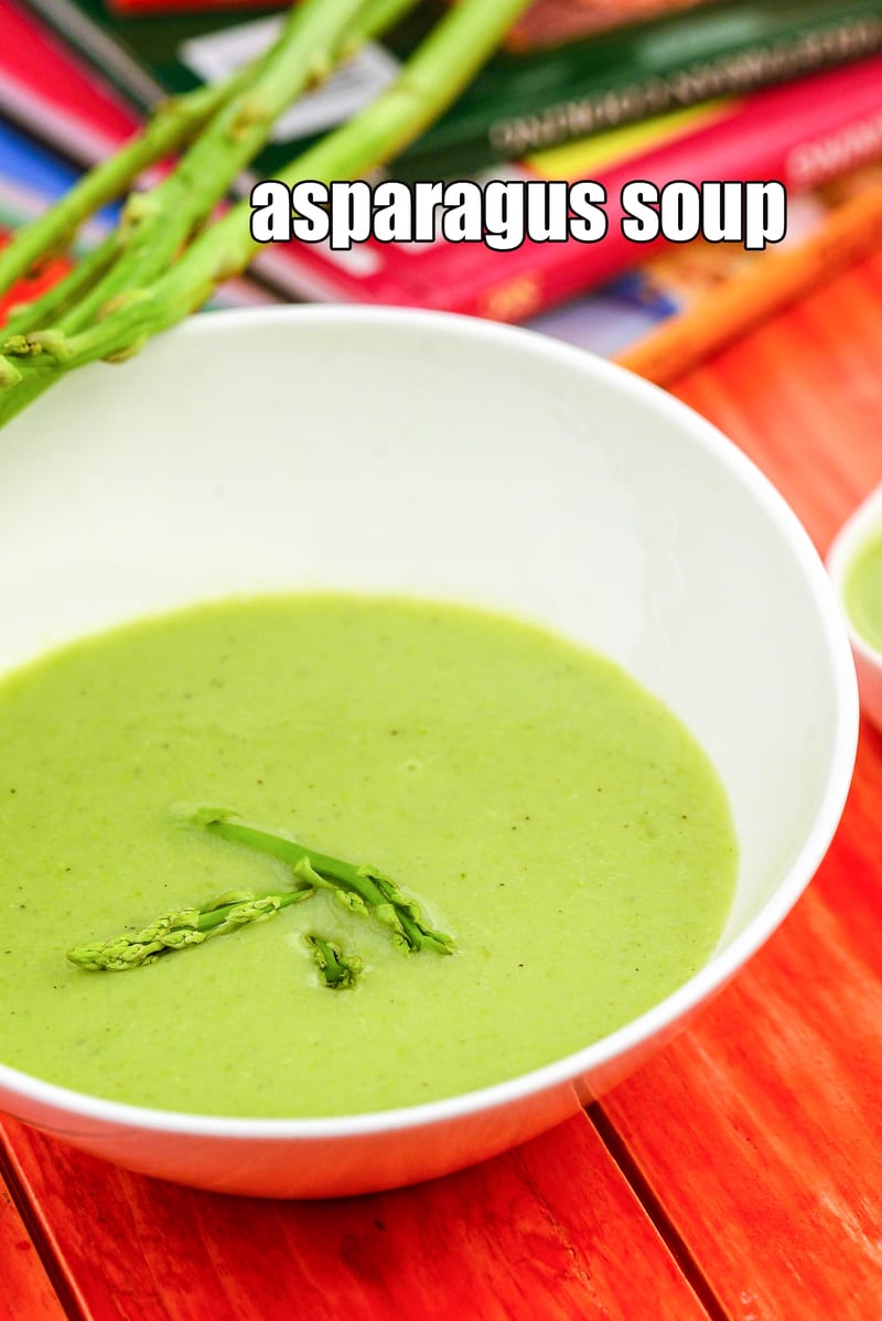 Asparagus soup recipe | vegetarian asparagus soup | Indian style asparagus soup | | Tarla Dalal