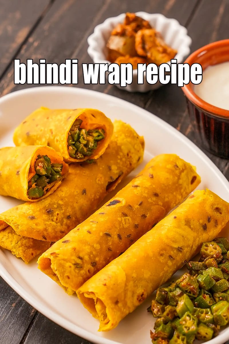 Bhindi wrap recipe | orka roll | healthy ladies finger wrap | tiffin box bhindi wrap | | Tarla Dalal