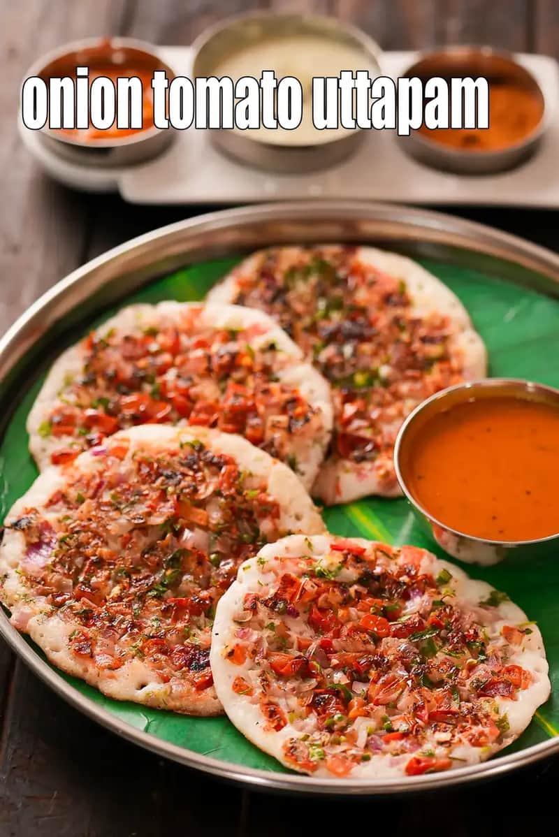 Onion Tomato Uttapam Recipe (Tomato Onion Uttapa)