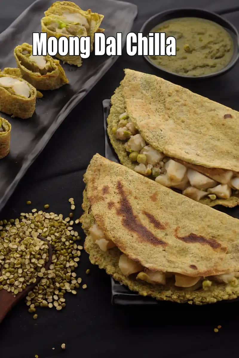 Moong Dal Chilla Recipe (Stuffed Moong Dal Chilla)