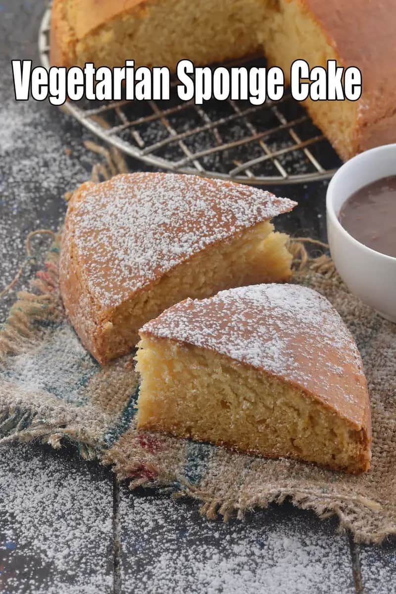 Vegetarian Sponge Cake Recipe (Eggless Sponge Cake)