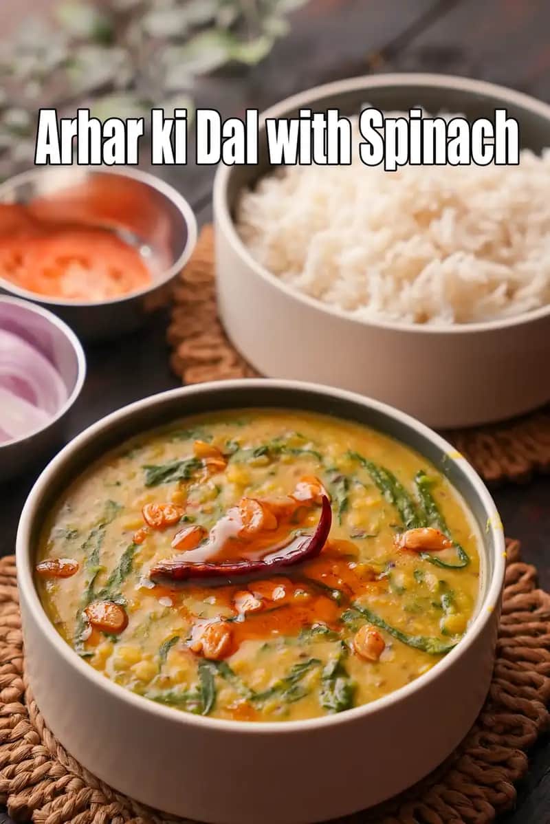 Arhar Ki Dal With Spinach Recipe