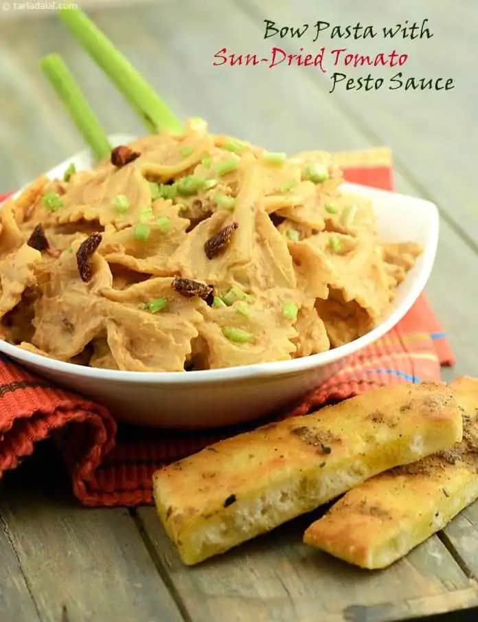 Bow Pasta With Sun-Dried Tomato Pesto Sauce Recipe