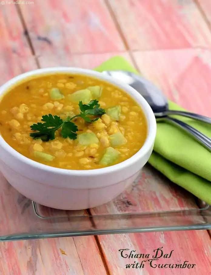 Chana Dal With Cucumber Recipe (Cucumber Chana Dal Sabzi)