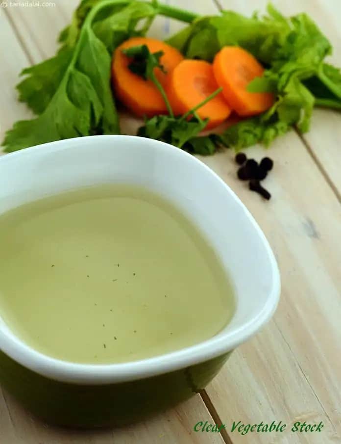 Clear Vegetable Stock ( Healthy Soups And Salads) Recipe