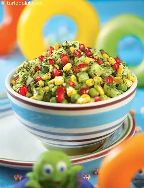 Green Pea And Corn Bhel Recipe